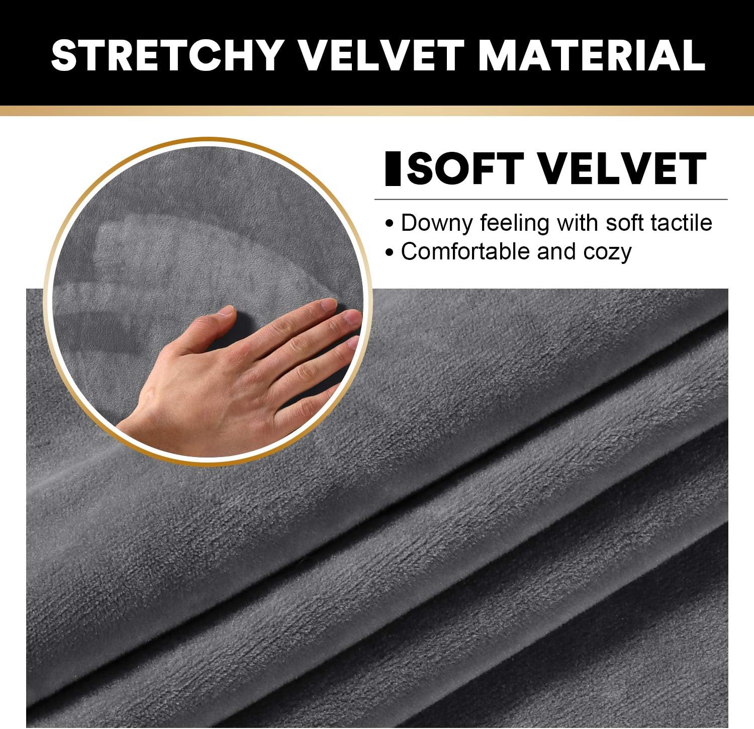 Best Real Velvet Stretch Sofa Covers 2025 New Stretch Velvet Couch Covers for Cushion Sofa Slipcovers Soft Sofa Slip Covers Furniture Covers - Image 8