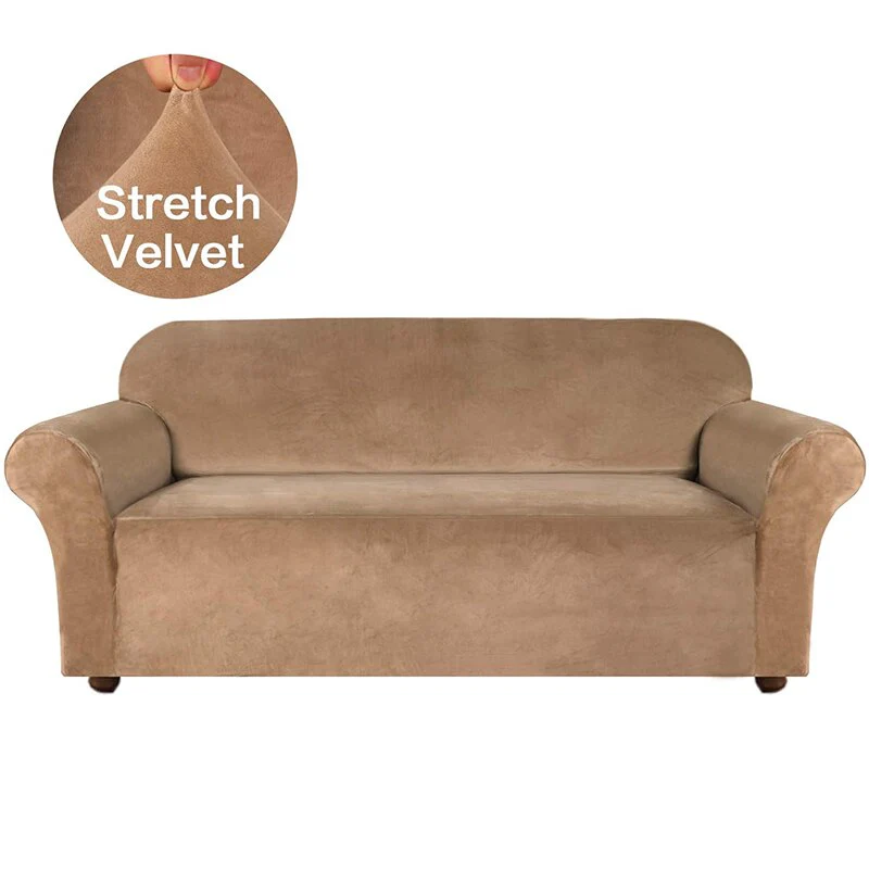 High Grade Velvet Stretch Sofa Cover Couch Slipcover Furniture Protector Case Sofa Cover Elastic 1/2/3/4 Seater Couch Cover Settee Seat Slipcovers - Image 9