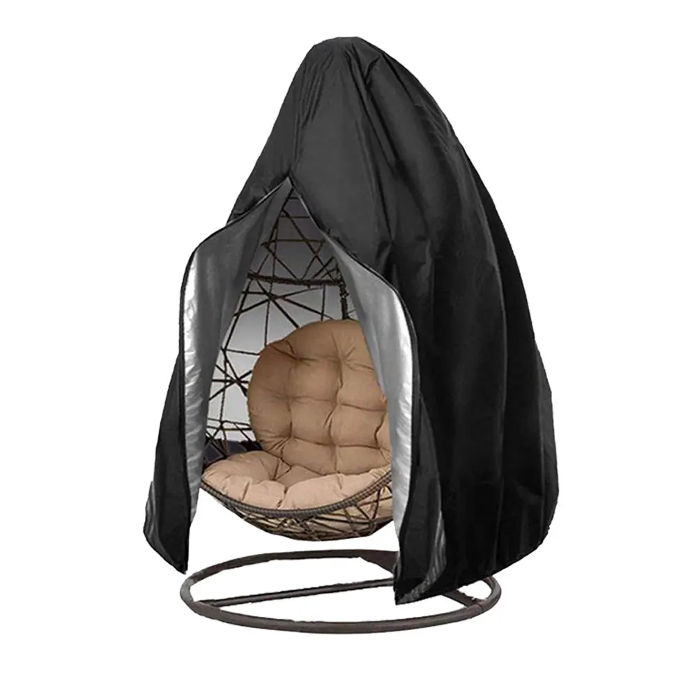 Black Patio Chair Cover Egg Swing Chair Waterproof  Dust Cover Protector with Zipper Protective Case Outdoor Hanging Chair Cover - Image 8