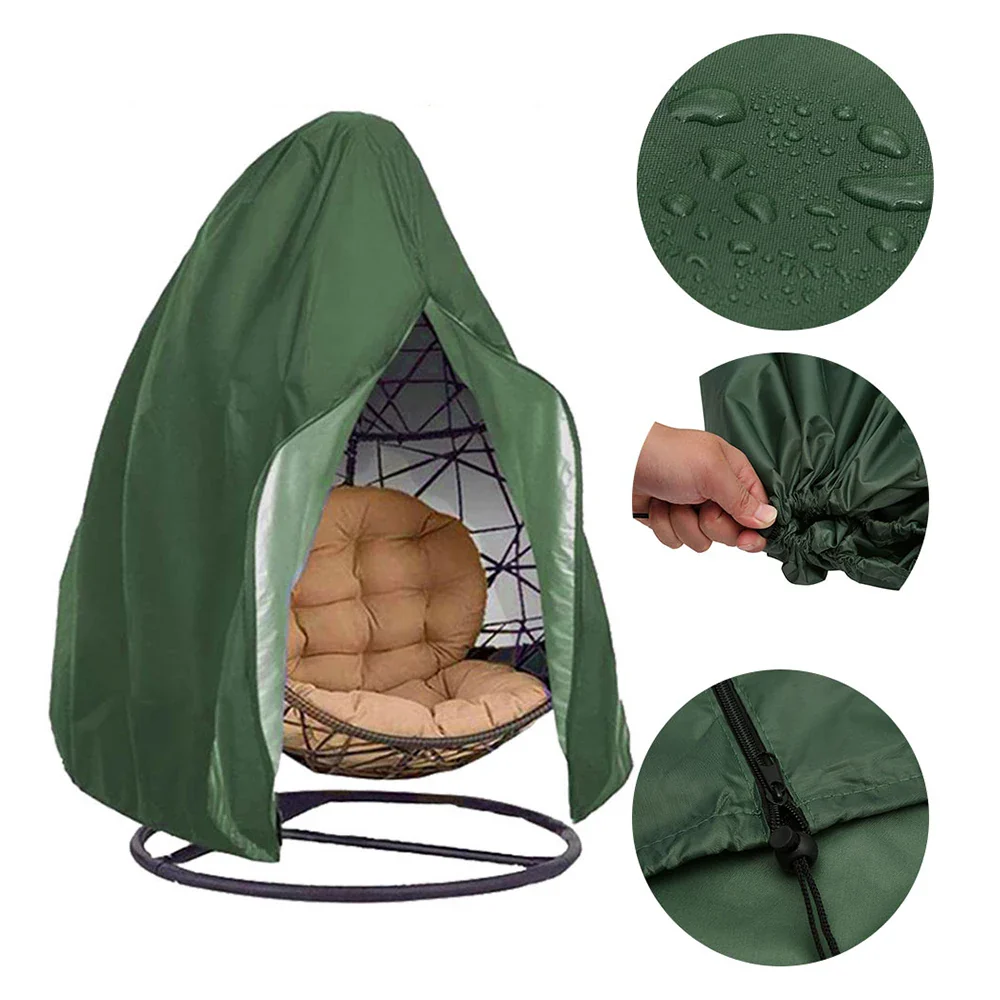 Black Patio Chair Cover Egg Swing Chair Waterproof  Dust Cover Protector with Zipper Protective Case Outdoor Hanging Chair Cover - Image 9