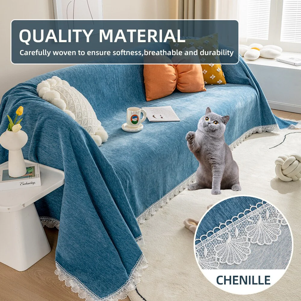 Chenille Sofa Towel Blanket Sectional Couch Cover Throw Sofa Blanket Universal Anti-slip Furniture Protector Sofa Throw Slipcover - Image 3