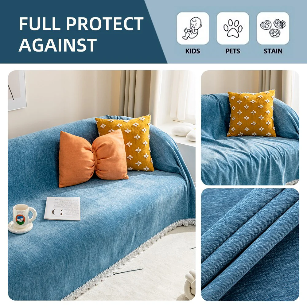 Chenille Sofa Towel Blanket Sectional Couch Cover Throw Sofa Blanket Universal Anti-slip Furniture Protector Sofa Throw Slipcover - Image 4