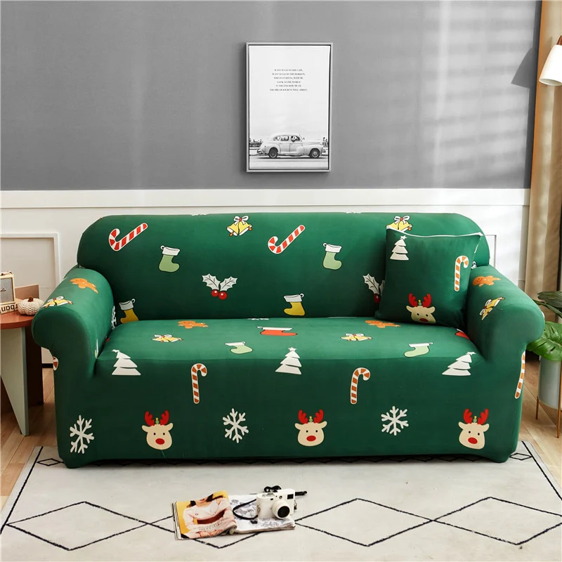 Christmas Sofa Cover for Living Room Elastic Chair Couch Cover Furniture Protector L shape Corner Sofa Need Order 2pieces Cover - Image 10