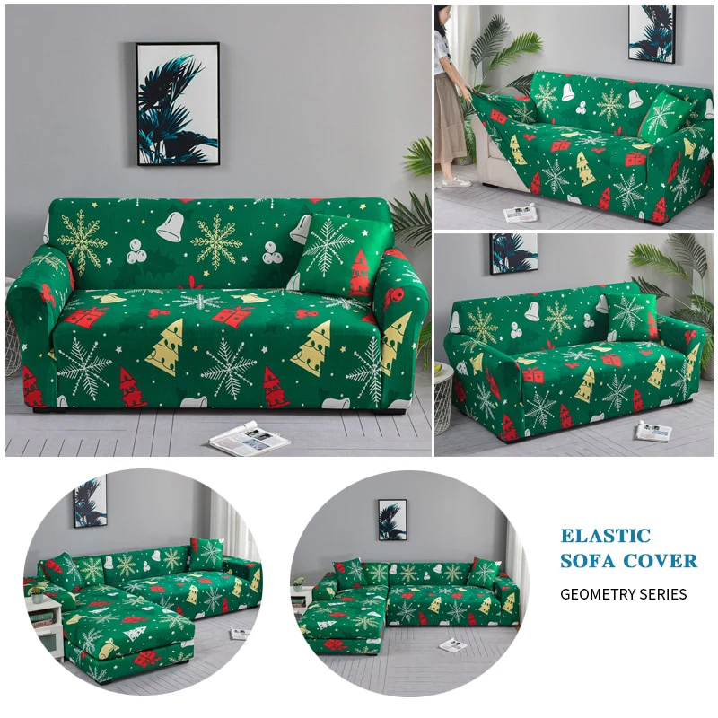 Christmas Sofa Cover for Living Room Elastic Chair Couch Cover Furniture Protector L shape Corner Sofa Need Order 2pieces Cover - Image 4