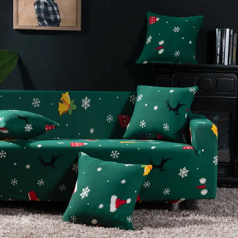 Christmas Sofa Cover for Living Room Elastic Chair Couch Cover Furniture Protector L shape Corner Sofa Need Order 2pieces Cover - Image 7