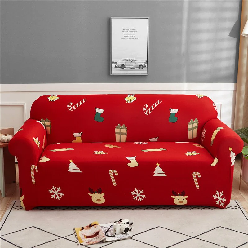 Christmas Sofa Cover for Living Room Elastic Chair Couch Cover Furniture Protector L shape Corner Sofa Need Order 2pieces Cover - Image 9