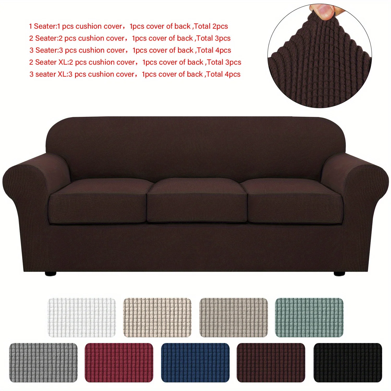 Couch Cover With Cushion Covers Checkered All-inclusive Elastic Sofa Slipcover Non-slip Sofa Cover Furniture Protector - Image 15