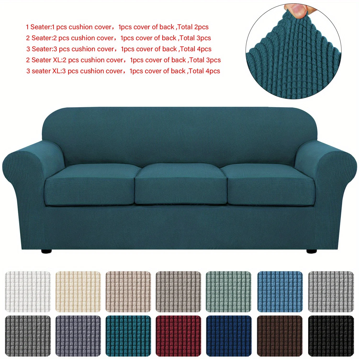 Couch Cover With Cushion Covers Checkered All-inclusive Elastic Sofa Slipcover Non-slip Sofa Cover Furniture Protector - Image 28