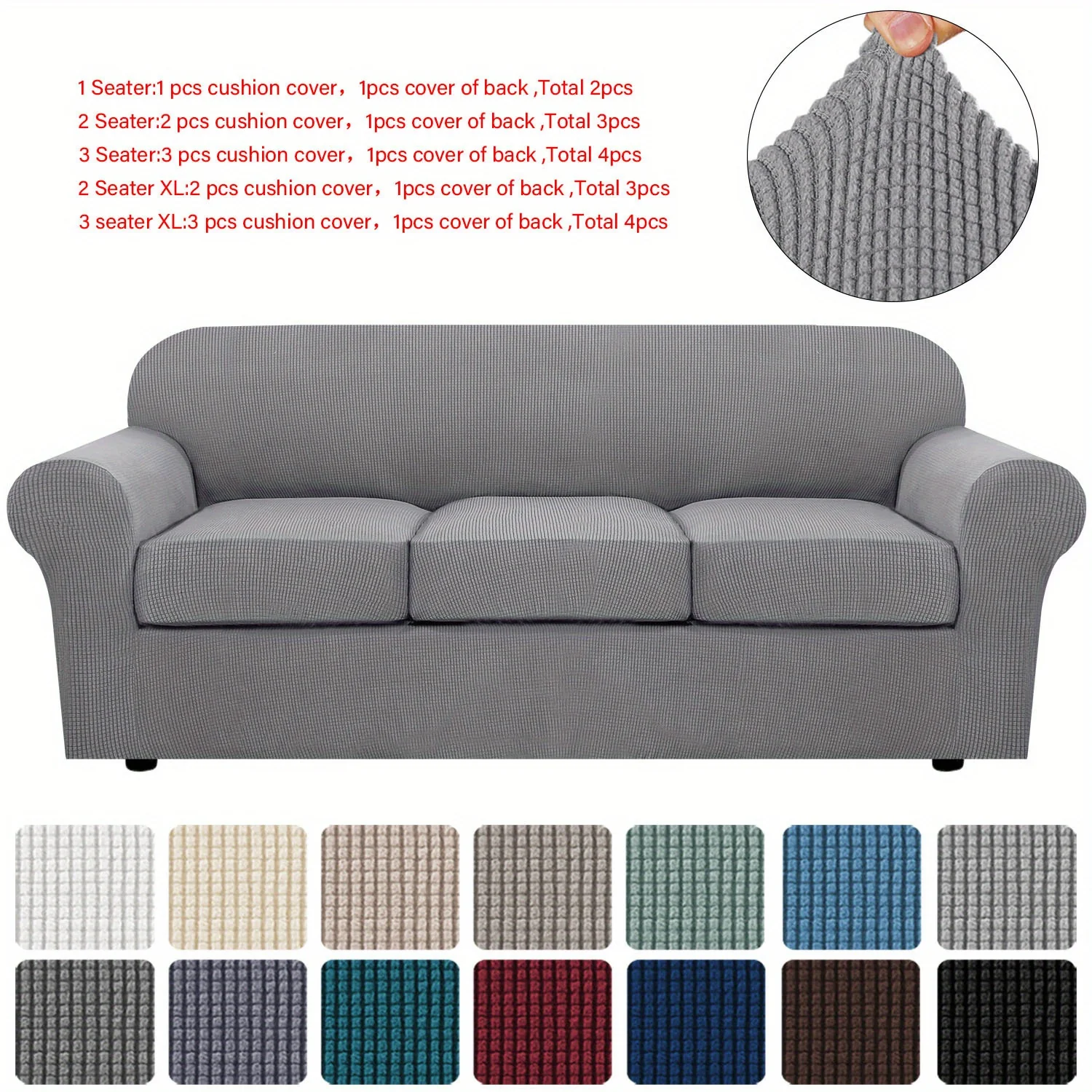 Couch Cover With Cushion Covers Checkered All-inclusive Elastic Sofa Slipcover Non-slip Sofa Cover Furniture Protector - Image 33
