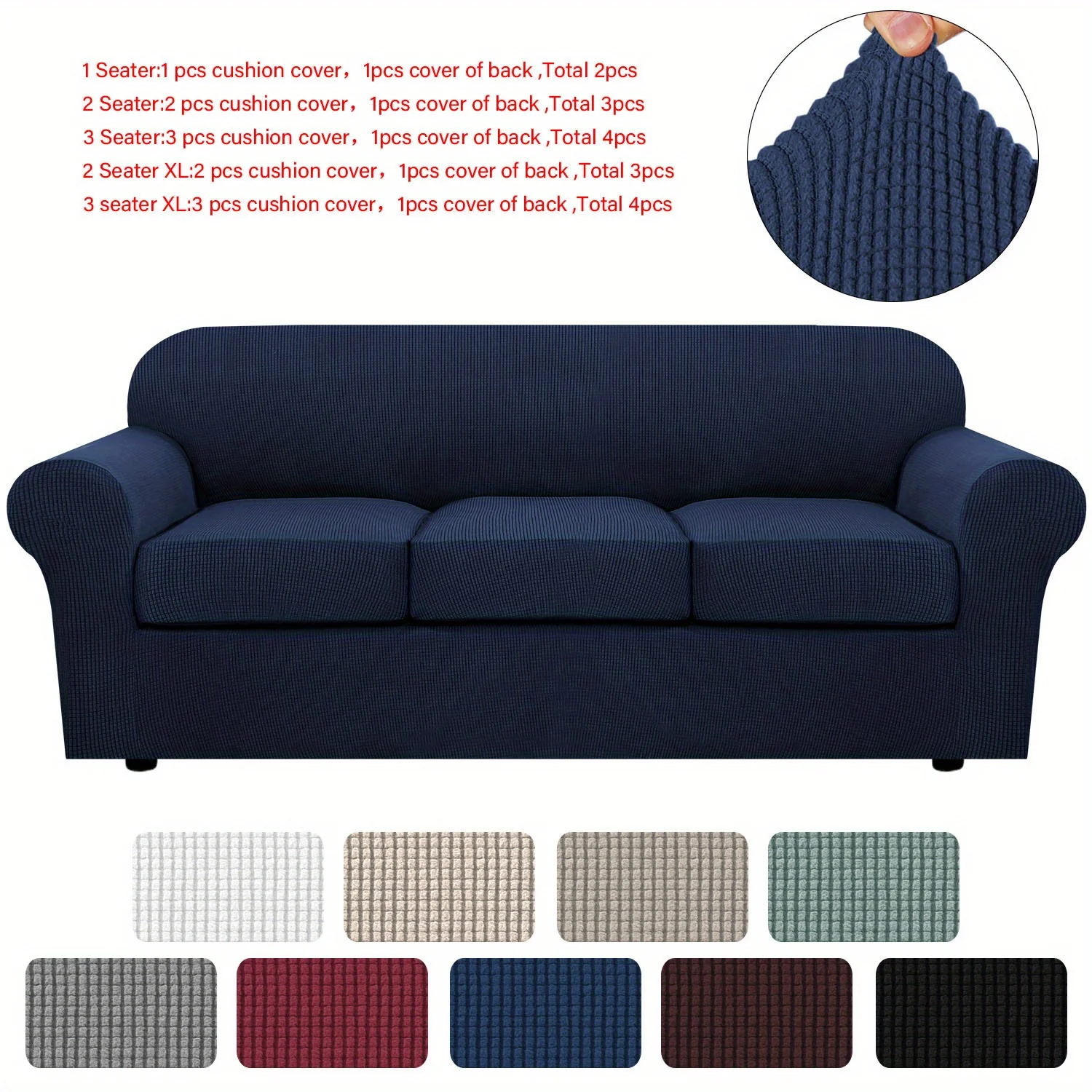 Couch Cover With Cushion Covers Checkered All-inclusive Elastic Sofa Slipcover Non-slip Sofa Cover Furniture Protector - Image 44
