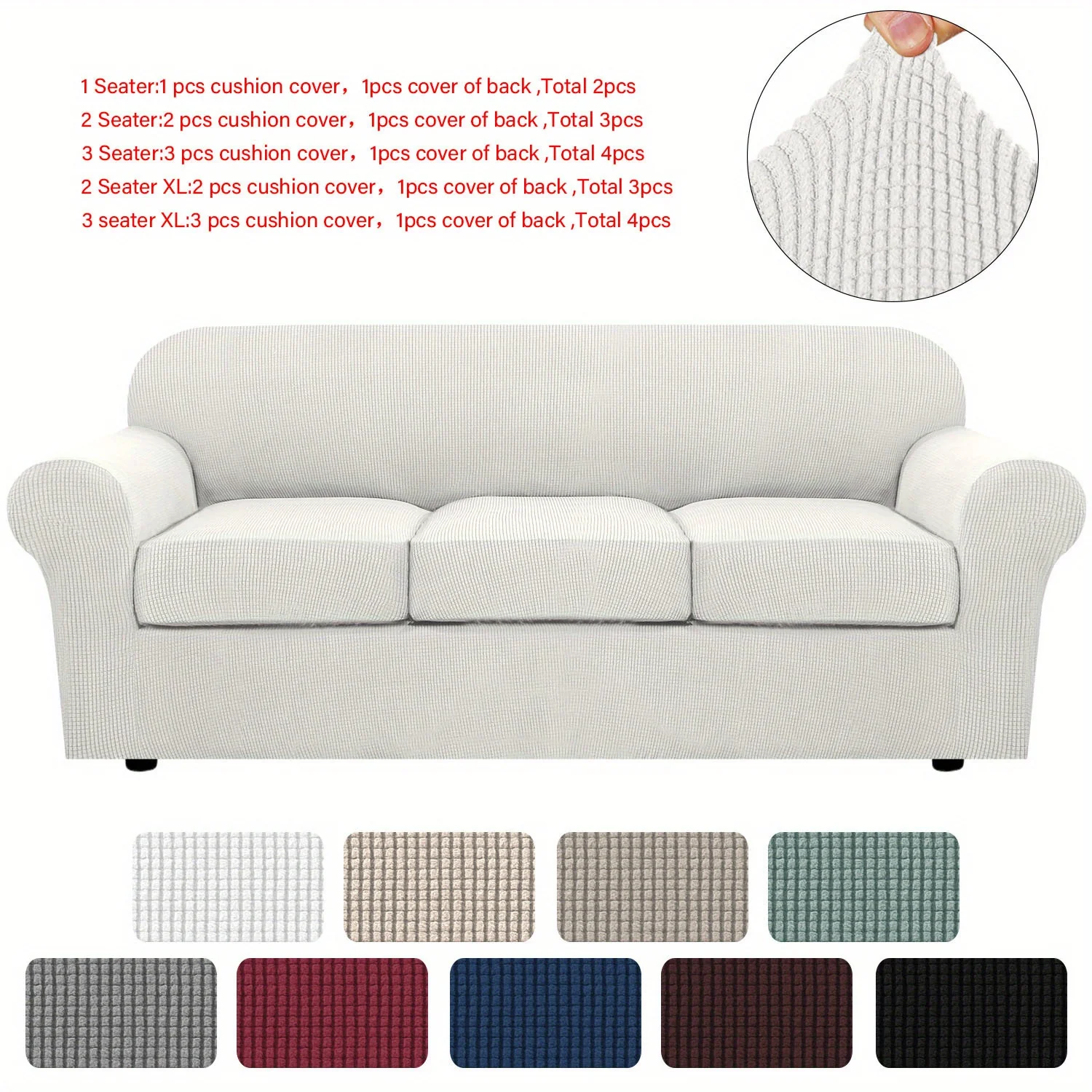 Couch Cover With Cushion Covers Checkered All-inclusive Elastic Sofa Slipcover Non-slip Sofa Cover Furniture Protector - Image 48