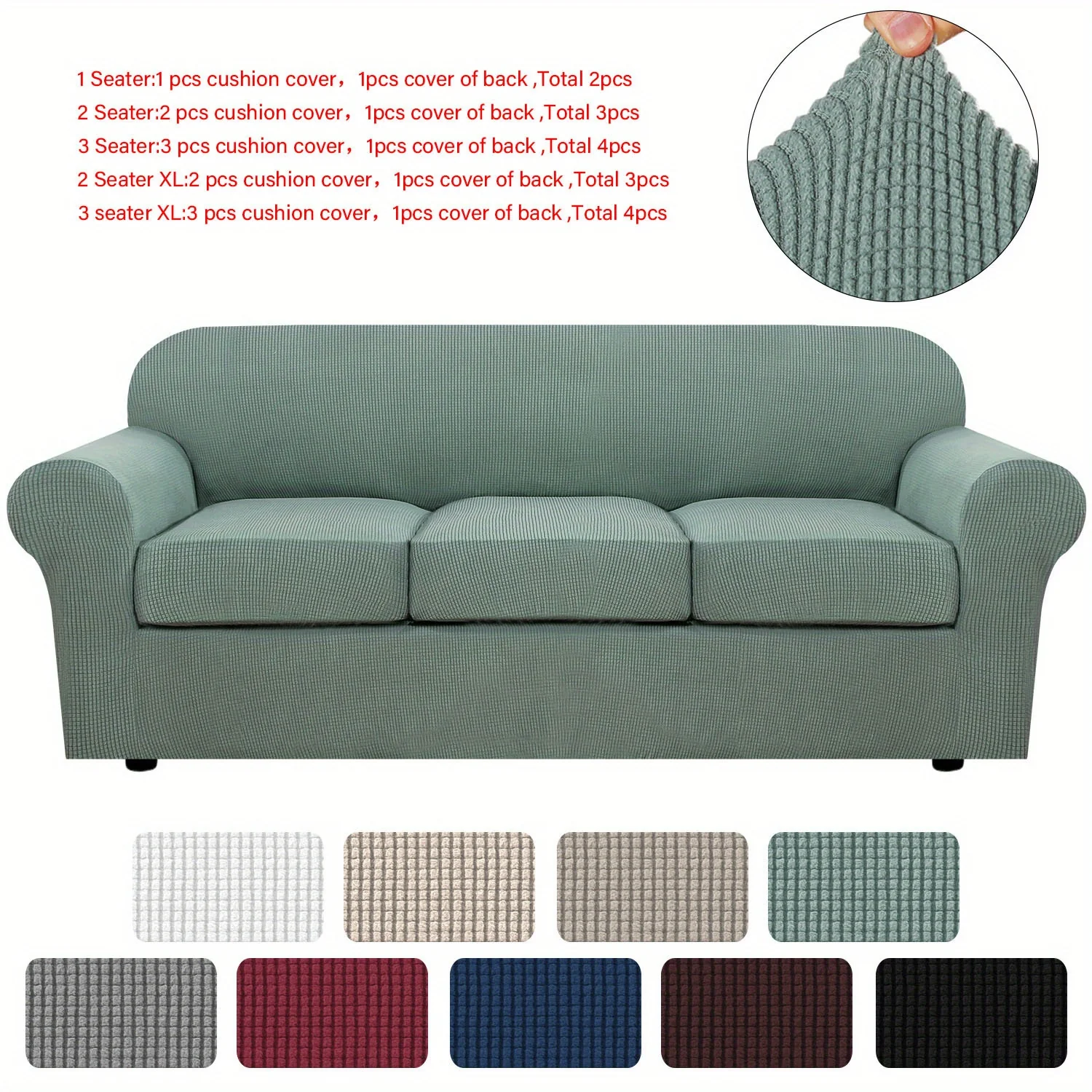 Couch Cover With Cushion Covers Checkered All-inclusive Elastic Sofa Slipcover Non-slip Sofa Cover Furniture Protector - Image 54