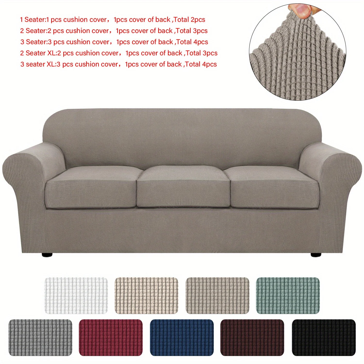 Couch Cover With Cushion Covers Checkered All-inclusive Elastic Sofa Slipcover Non-slip Sofa Cover Furniture Protector - Image 55
