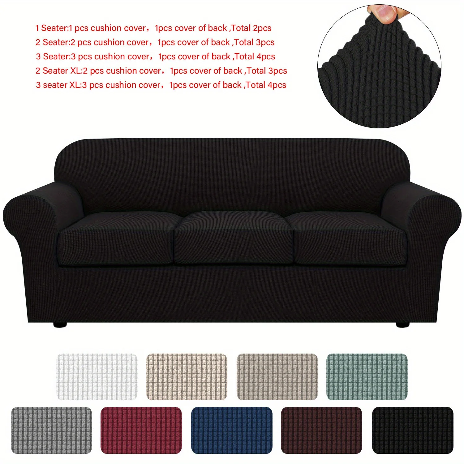 Couch Cover With Cushion Covers Checkered All-inclusive Elastic Sofa Slipcover Non-slip Sofa Cover Furniture Protector - Image 69