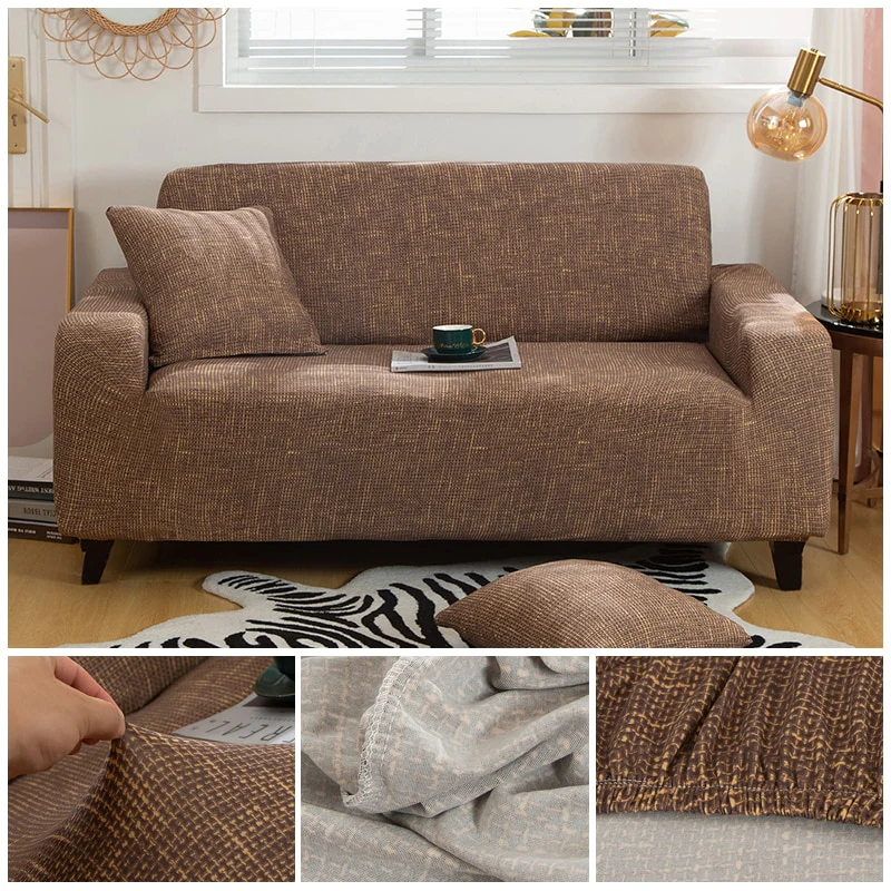 Cross Pattern Elastic Sofa Cover Stretch All-inclusive Sofa Covers Couch Cover Armseat Covers Loveseat 1/2/3/4 seater Cover Sofa Slipcovers - Image 9