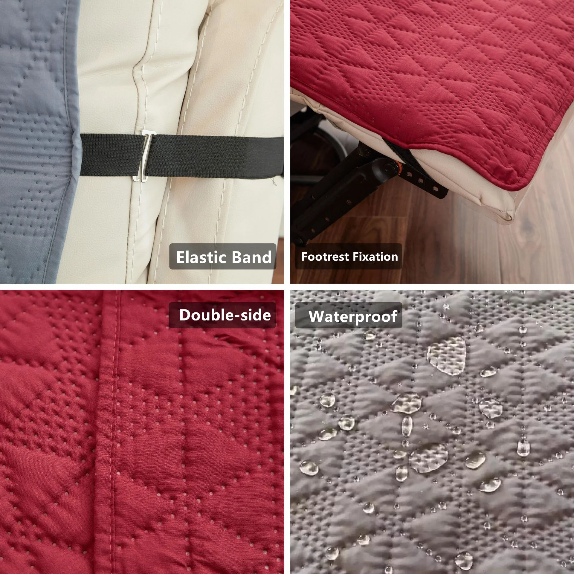 Double-side Waterproof Sofa Covers Dogs Pets Kids Recliner Anti-Slip Couch Recliner Chair Cover  Removable Armchair Slipcover - Image 5