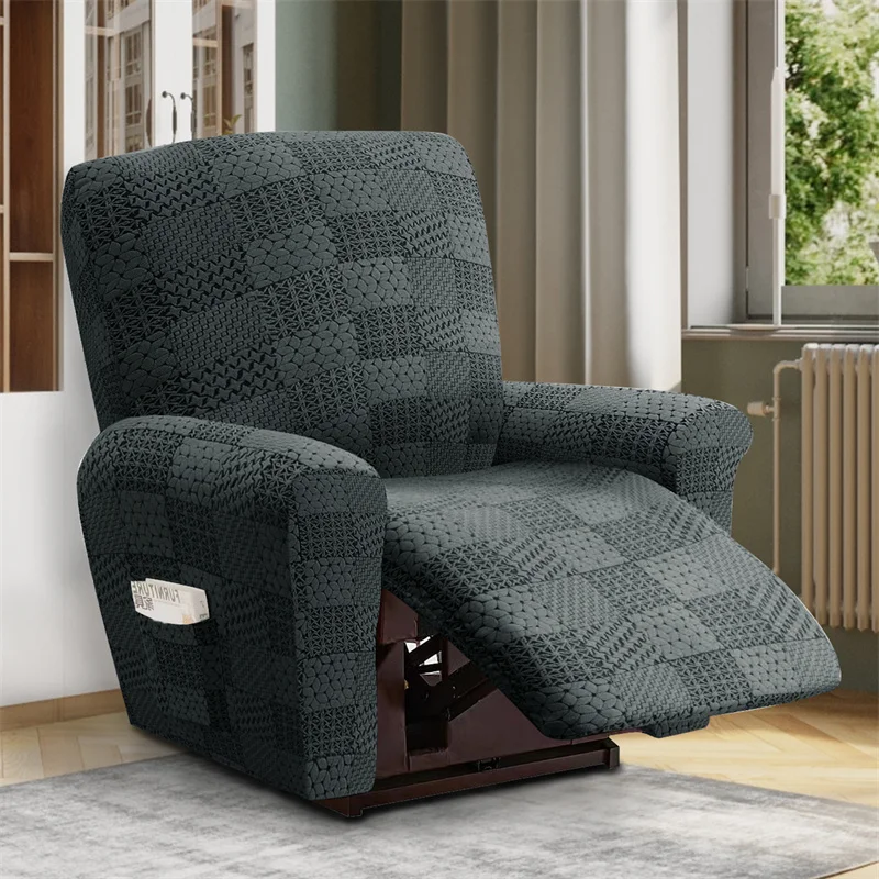 Elastic 2 Seater Recliner Sofa Coves Jacquard Stretch Spandex Lazy Boy Armchair Cover Recliner Furniture Protector Cases - Image 17
