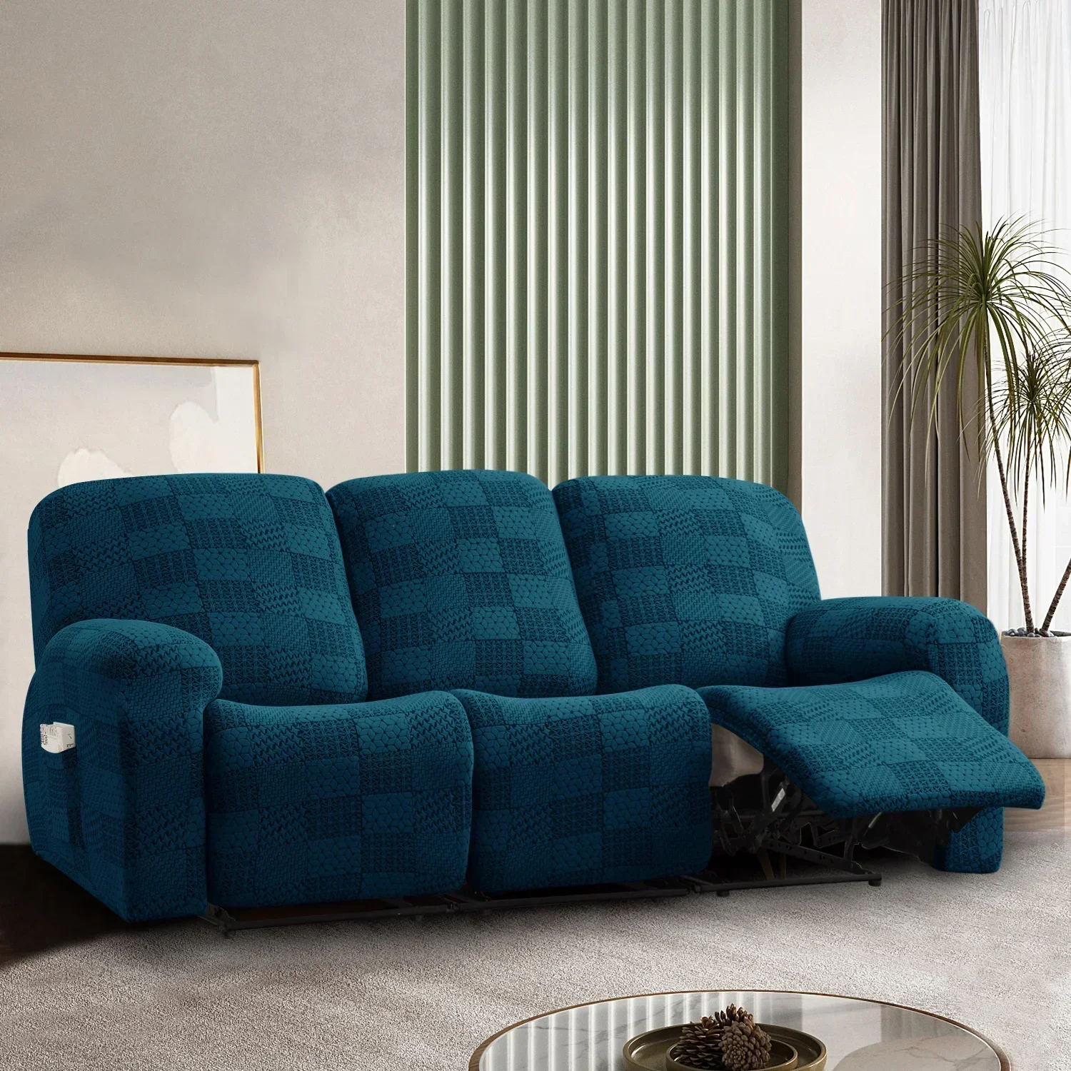 Elastic 2 Seater Recliner Sofa Coves Jacquard Stretch Spandex Lazy Boy Armchair Cover Recliner Furniture Protector Cases - Image 21