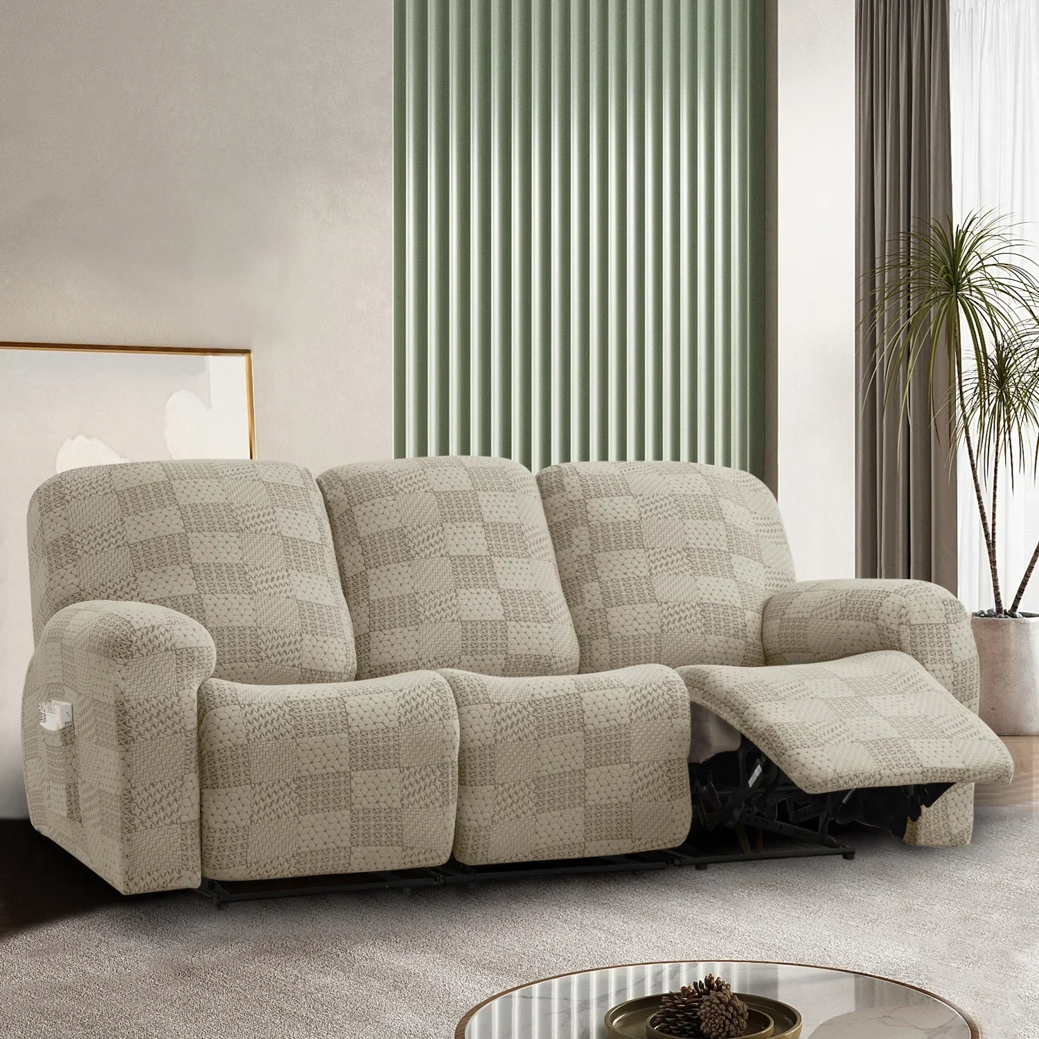 Elastic 2 Seater Recliner Sofa Coves Jacquard Stretch Spandex Lazy Boy Armchair Cover Recliner Furniture Protector Cases - Image 25