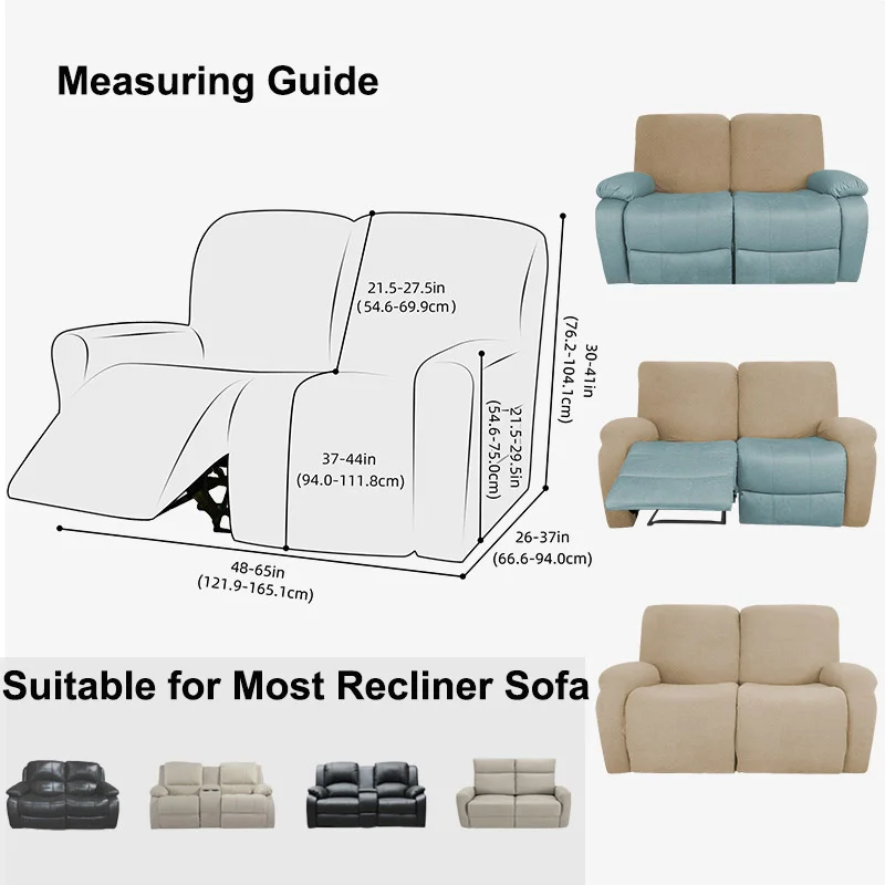 Elastic 2 Seater Recliner Sofa Coves Jacquard Stretch Spandex Lazy Boy Armchair Cover Recliner Furniture Protector Cases - Image 3