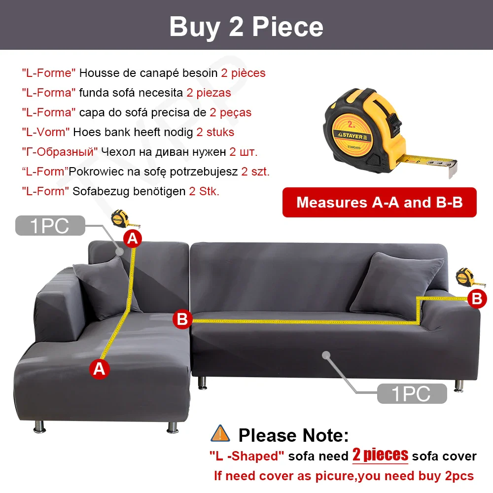 Elastic Corner Couch Sofa Covers Armrest Sofa Can Be Used for 1/2/3/4 Seats L Shape Sofa Cover for Living Room - Image 5