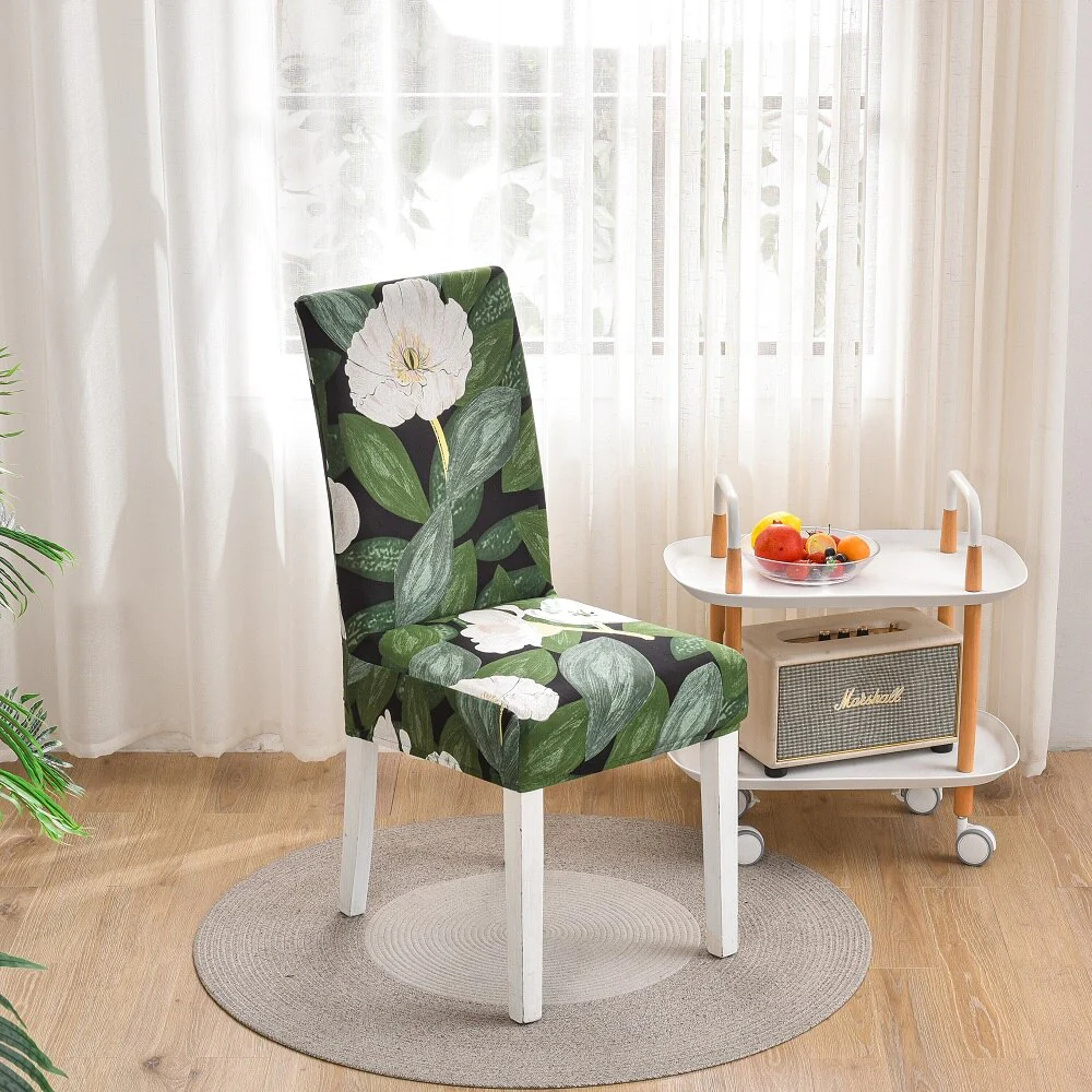 Elastic Floral Print Chair Covers Spandex Chair Cover Stretch Home Dining Multifunctional Spandex Elastic Cloth Universal Size - Image 8