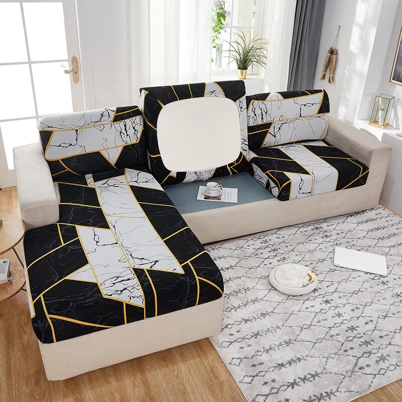 Elastic Geometric Sofa Seat Cushion Cover Stretch Tight Sofa Cover for Living Room Chaise Lounge Couch Corner Sofa Slipcover Seat Cover - Image 14