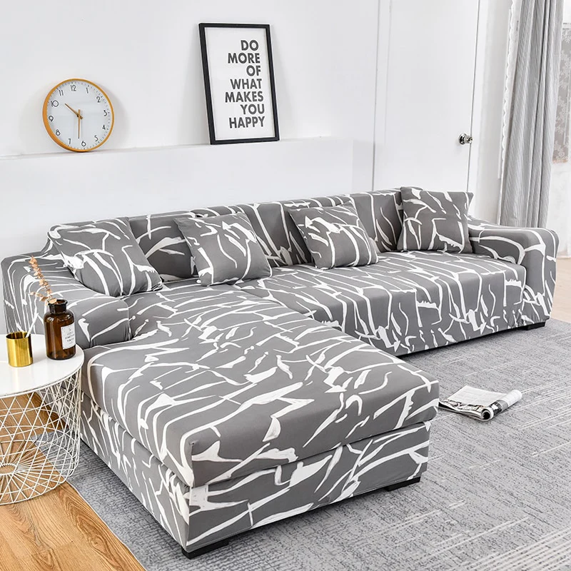 Elastic Sofa Cover L Shape Need Buy 2 Pieces Corner Sofa Covers for Living Room Tight Wrap Slipcovers Couch Cover Elastic Stretch Couch Cover - Image 14