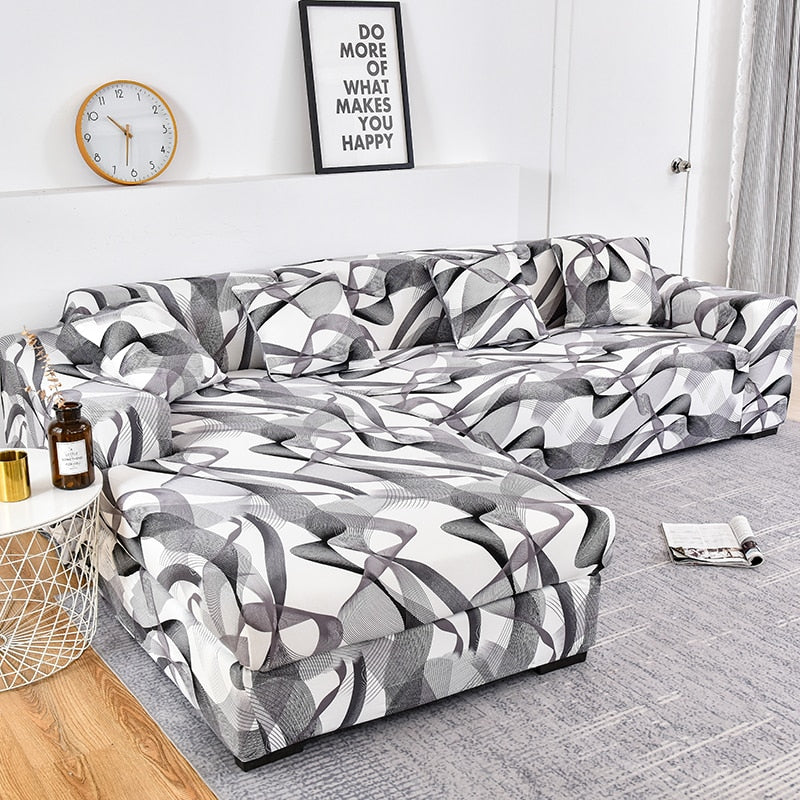 Elastic Sofa Cover L Shape Need Buy 2 Pieces Corner Sofa Covers for Living Room Tight Wrap Slipcovers Couch Cover Elastic Stretch Couch Cover - Image 5