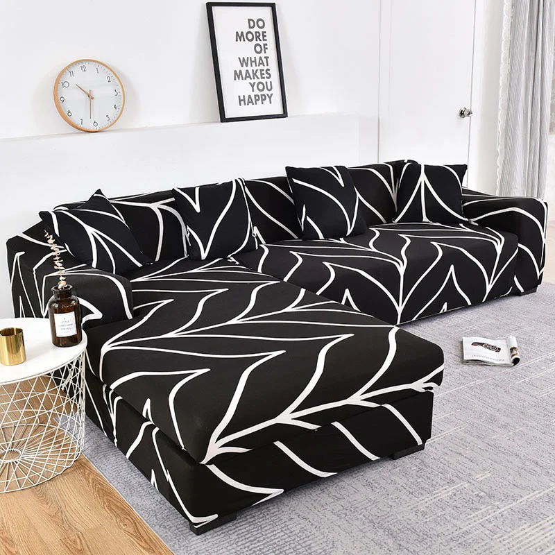 Elastic Sofa Cover Prints Sofa Cover Geometric Couch Cover Elastic Cover Pets Printed Flower Slipcovers Corner L Shaped Chaise Longue Sofa Slipcover - Image 12