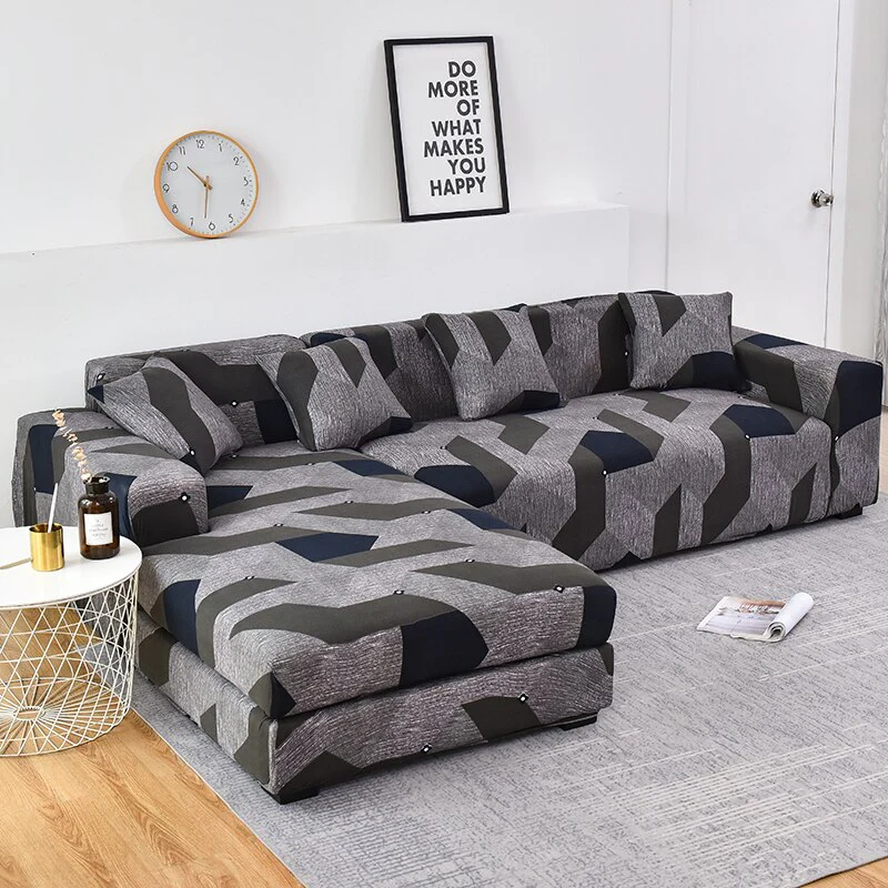 Elastic Sofa Cover Prints Sofa Cover Geometric Couch Cover Elastic Cover Pets Printed Flower Slipcovers Corner L Shaped Chaise Longue Sofa Slipcover - Image 16