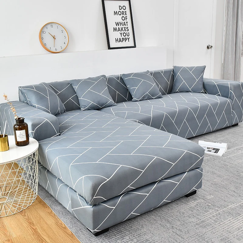 Elastic Sofa Cover Prints Sofa Cover Geometric Couch Cover Elastic Cover Pets Printed Flower Slipcovers Corner L Shaped Chaise Longue Sofa Slipcover - Image 28