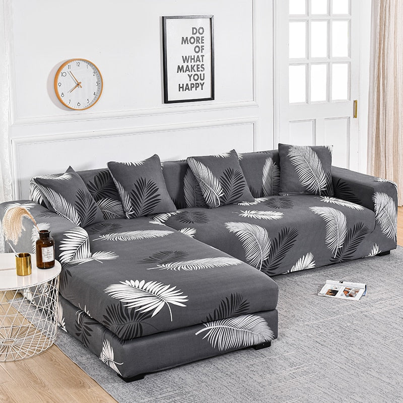 Elastic Sofa Cover Prints Sofa Cover Geometric Couch Cover Elastic Cover Pets Printed Flower Slipcovers Corner L Shaped Chaise Longue Sofa Slipcover - Image 8