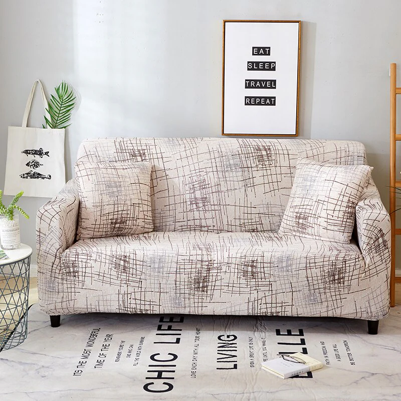 Elastic Sofa Cover Stretch Plaid Sofa Covers Fully-wrap Couch Chair Cover Anti-dust Furniture Protector L Shape Couch Cover Elastic Slipcovers - Image 16