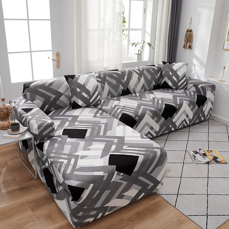 Elastic Sofa Cover Stretch Sectional Corner Couch Cover Universal Cover 1/2/3/4 Slipcover,L Shaped  1/2/3/4 Seats Covers L Shape Sofa Cover - Image 16