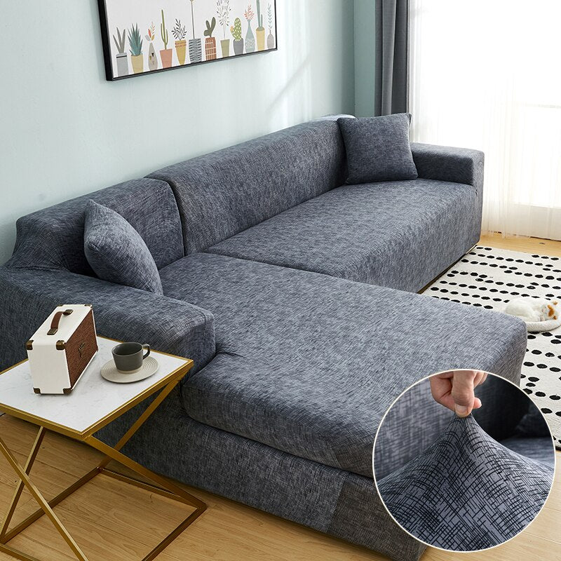 Elastic Sofa Cover Stretch Sectional Corner Couch Cover Universal Cover 1/2/3/4 Slipcover,L Shaped  1/2/3/4 Seats Covers L Shape Sofa Cover - Image 17