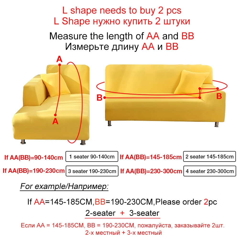 Elastic Sofa Cover Stretch Sectional Corner Couch Cover Universal Cover 1/2/3/4 Slipcover,L Shaped  1/2/3/4 Seats Covers L Shape Sofa Cover - Image 3