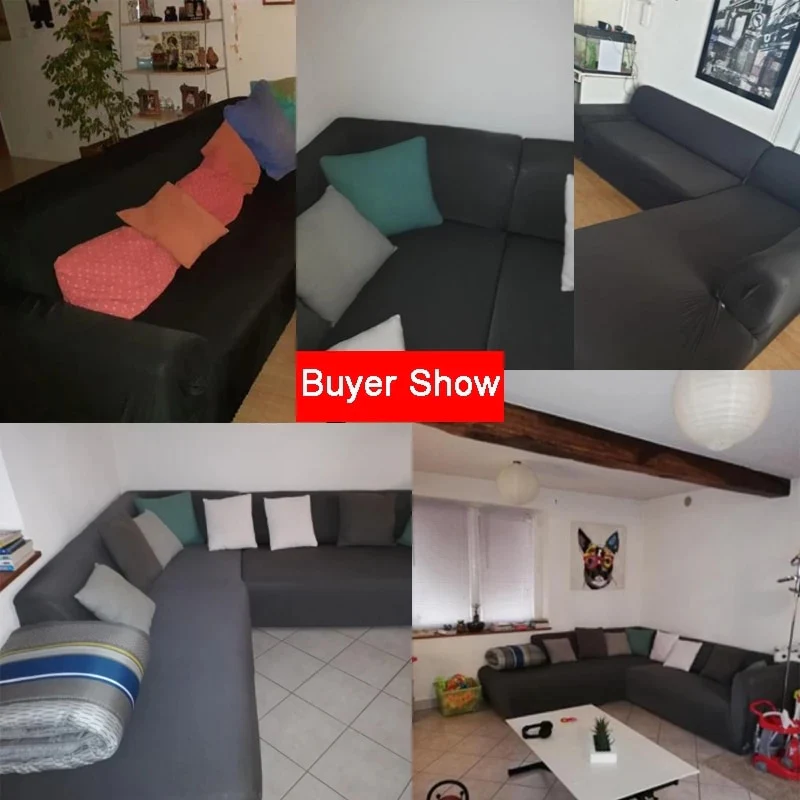 Elasticity Sofa Cover Extensible Couch Cover SofaCovers Sectional Solid Color Single/two/three/four Seats Corner Sofa Cover L Shape Need Buy 2pcs - Image 6