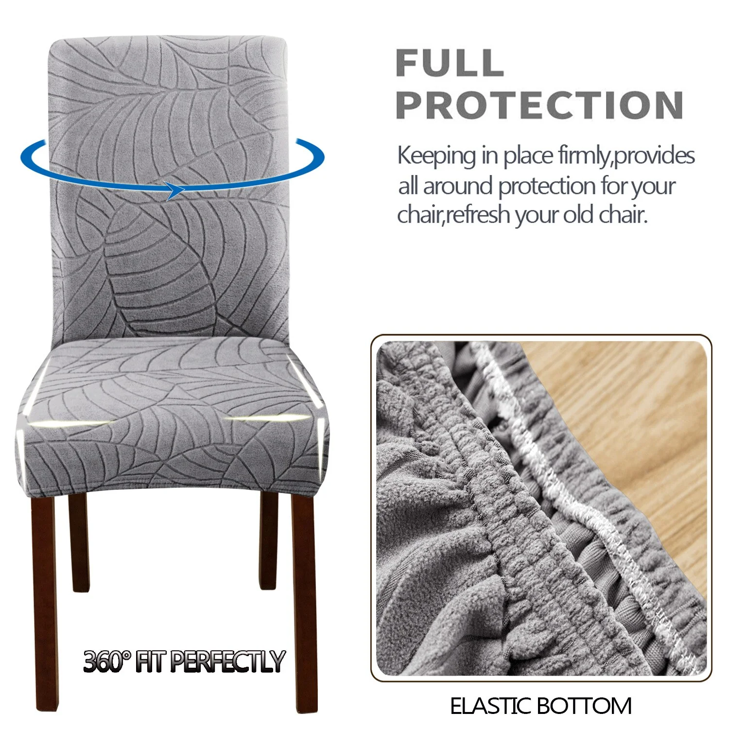 Elastic Waterproof Chair Covers Dining Room Jacquard Spandex Cover For Chair Adjustable Chairs Covers 1/2/4/6 Pieces - Image 5