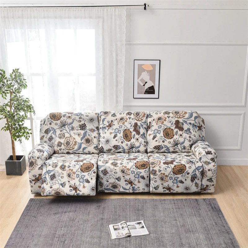Floral Recliner Sofa Covers Elastic Reclining Chair Cover Lazy Boy Armchair Protector Slipcover 1 2 3 Seat - Image 6