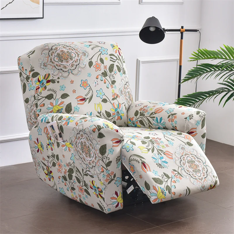 Floral Recliner Sofa Covers Elastic Reclining Chair Cover Lazy Boy Armchair Protector Slipcover 1 2 3 Seat - Image 7