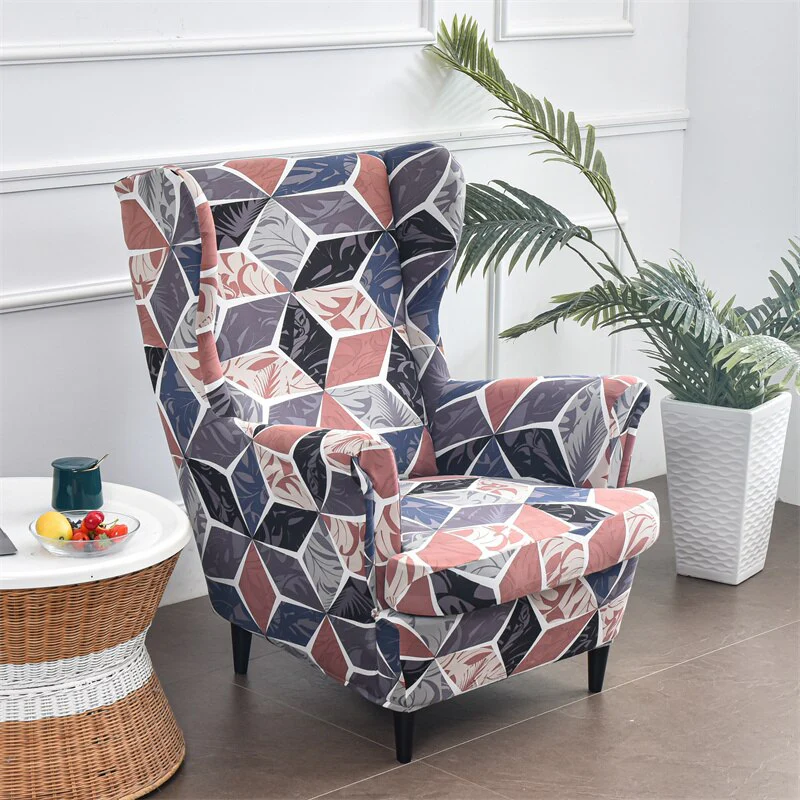 Floral Wing Chair Cover Sloping King Back Armchair Covers Elastic Armchair Slipcover Wingback Sofa Back Chair Cover Slipcovers - Image 10