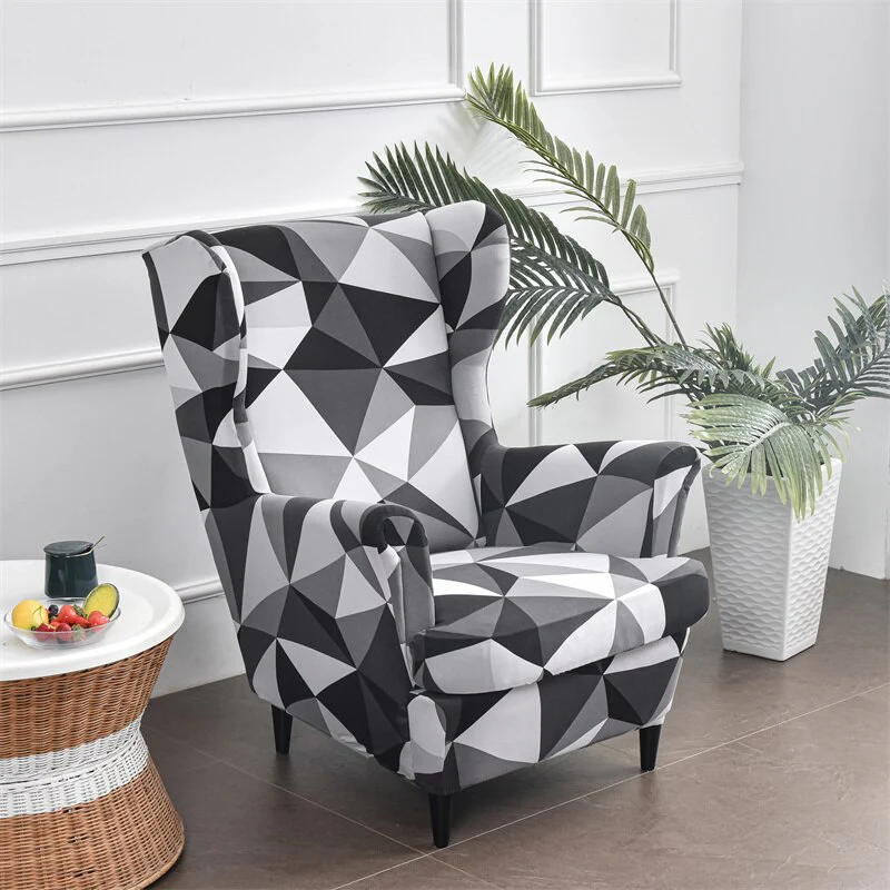 Floral Wing Chair Cover Sloping King Back Armchair Covers Elastic Armchair Slipcover Wingback Sofa Back Chair Cover Slipcovers - Image 11