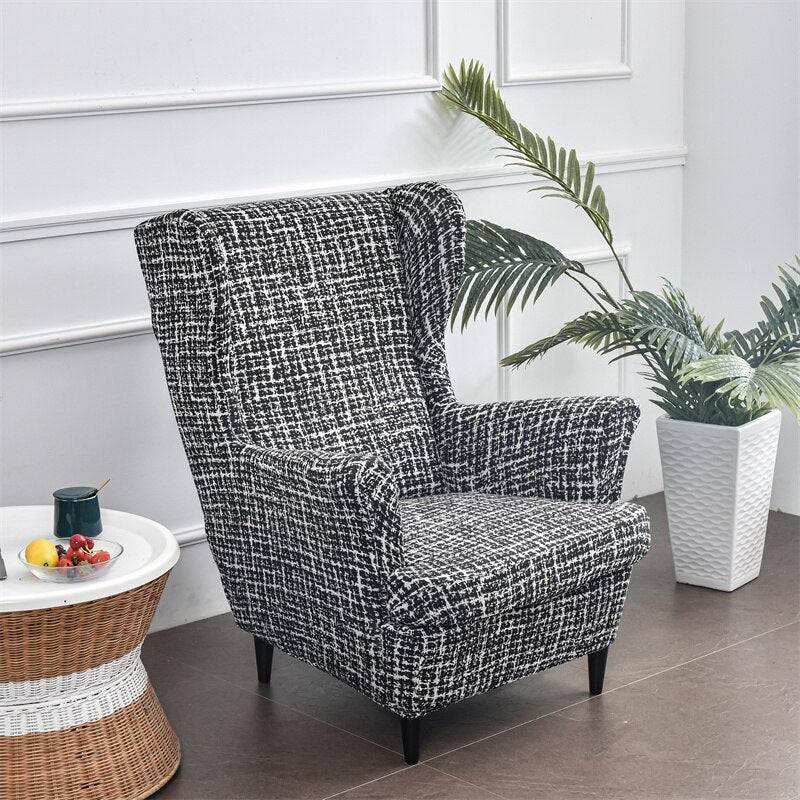 Floral Wing Chair Cover Sloping King Back Armchair Covers Elastic Armchair Slipcover Wingback Sofa Back Chair Cover Slipcovers - Image 14