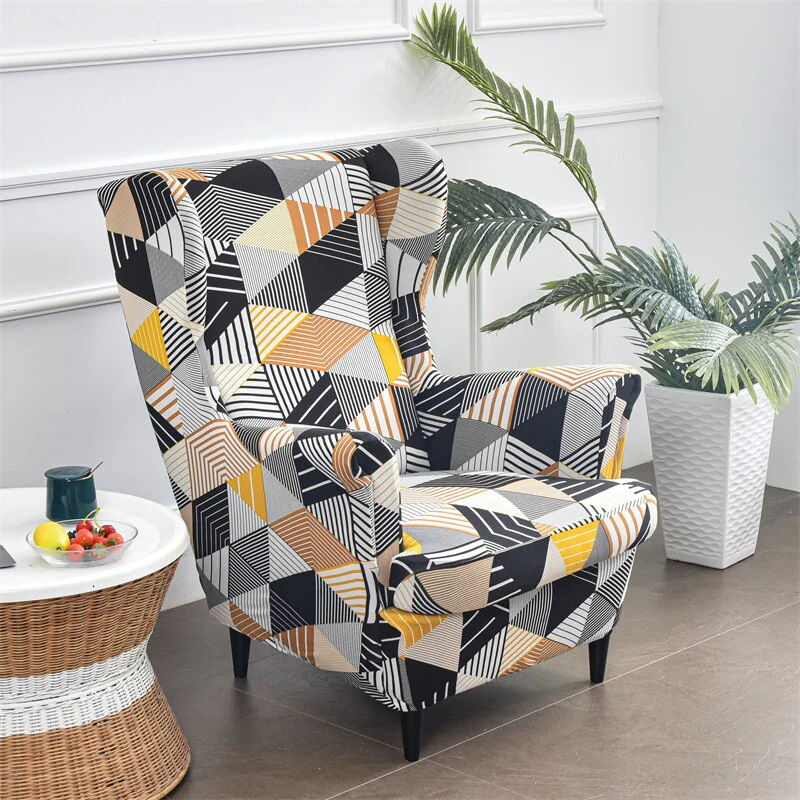 Floral Wing Chair Cover Sloping King Back Armchair Covers Elastic Armchair Slipcover Wingback Sofa Back Chair Cover Slipcovers - Image 17