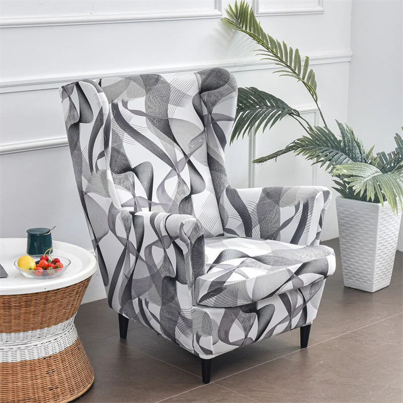 Floral Wing Chair Cover Sloping King Back Armchair Covers Elastic Armchair Slipcover Wingback Sofa Back Chair Cover Slipcovers - Image 19