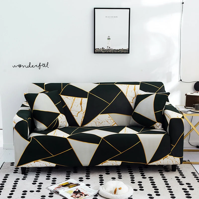 Geometric Elastic Sofa Cover Modern Sectional Corner Sofa Slipcover Corner Couch Cover Chair Protector Christmas Decor 1/2/3/4 Seats - Image 11