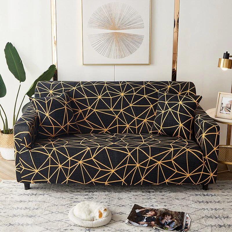 Geometric Elastic Sofa Cover Modern Sectional Corner Sofa Slipcover Corner Couch Cover Chair Protector Christmas Decor 1/2/3/4 Seats - Image 16