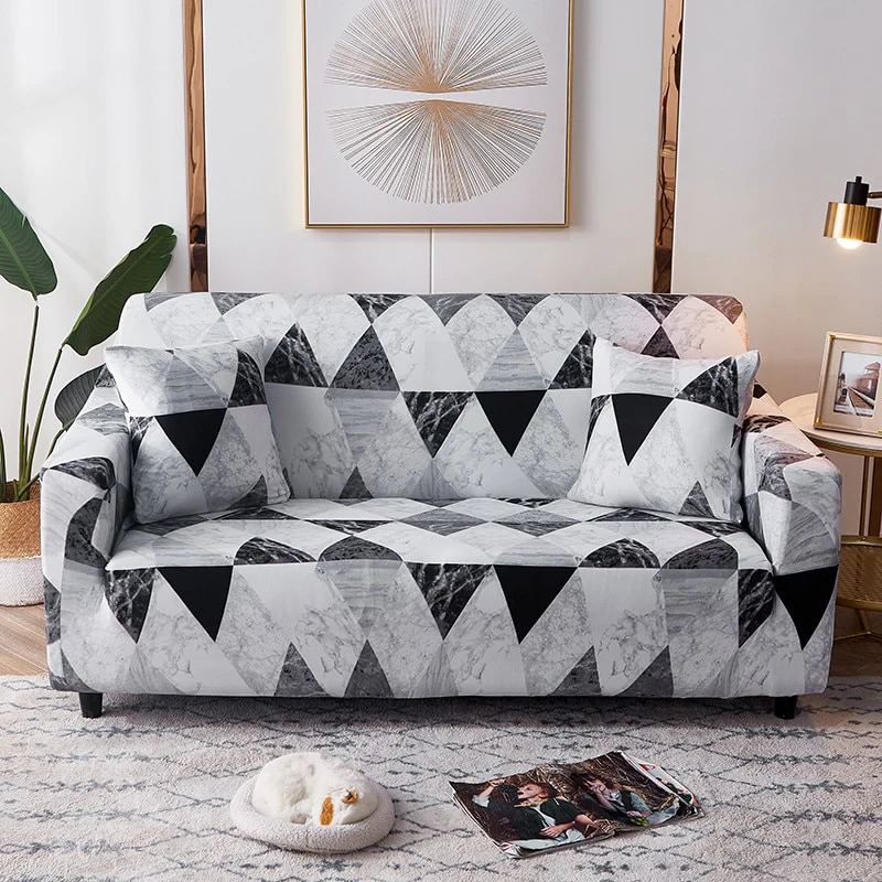 Geometric Elastic Sofa Cover Modern Sectional Corner Sofa Slipcover Corner Couch Cover Chair Protector Christmas Decor 1/2/3/4 Seats - Image 31
