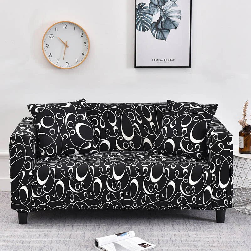 Geometry Plaid Sofa Cover Slipcovers Stretch Printed Flower Elastic Sofa Covers for Living Room Elastic Couch Chair Cover Sofa Towel 1/2/3/4-seater - Image 12